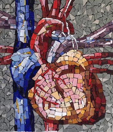 Sharon Warren Glass sharonwarrenglass smalti mosaic heart anatomical