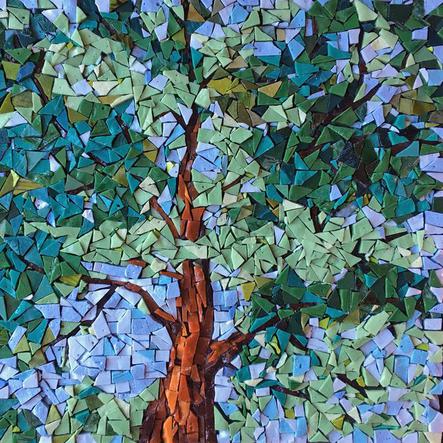 Sharon Warren Glass sharonwarrenglass smalti mosaic tree
